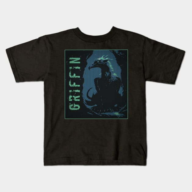 Griffin design Kids T-Shirt by dystopiaz